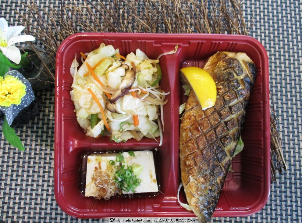 青花鱼盐烧套餐图片 传统美食 餐饮美食 图行天下素材网