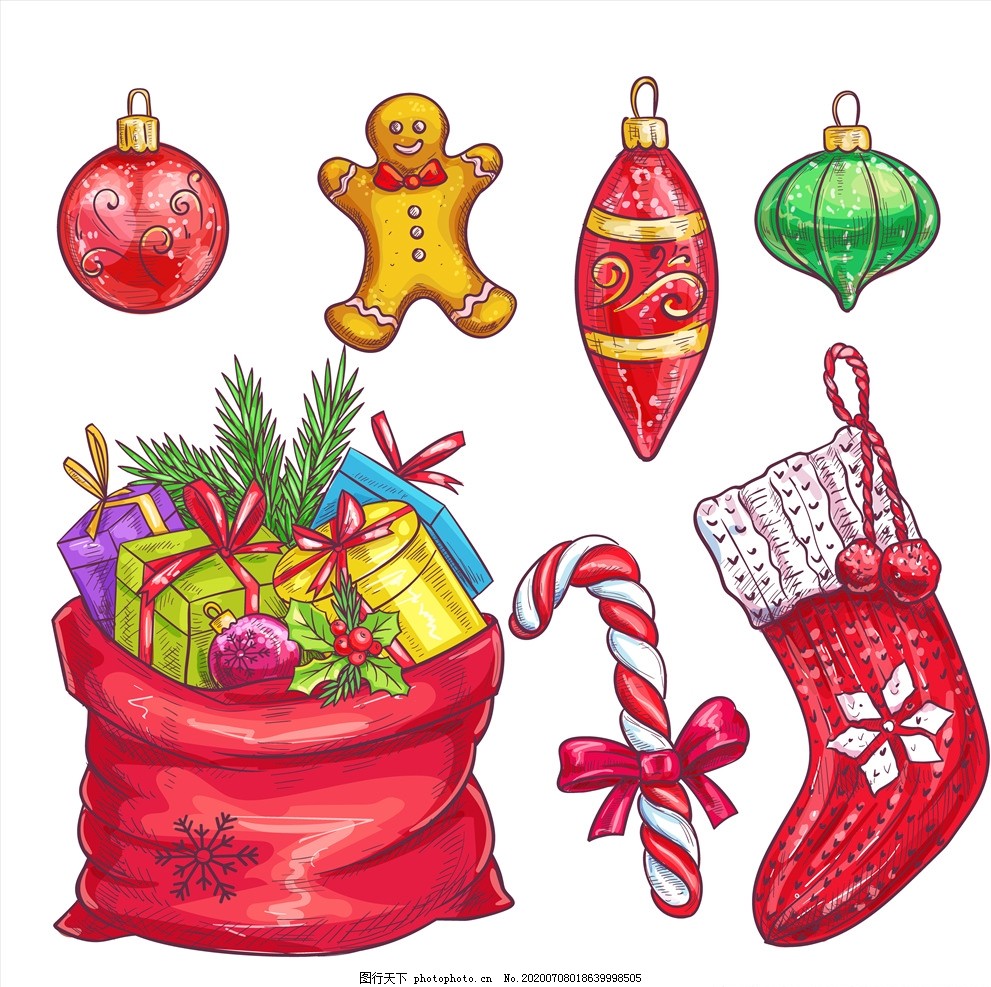 圣诞元素图片_动漫卡通_插画绘画-图行天下素材网