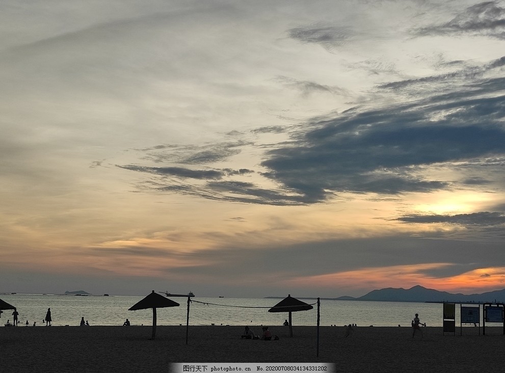 海夏夕阳图片 自然风景 自然景观 图行天下素材网