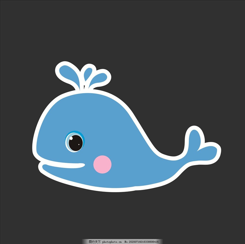 卡通鲸鱼可爱鲸鱼图片_动漫卡通_插画绘画-图行天下素材网