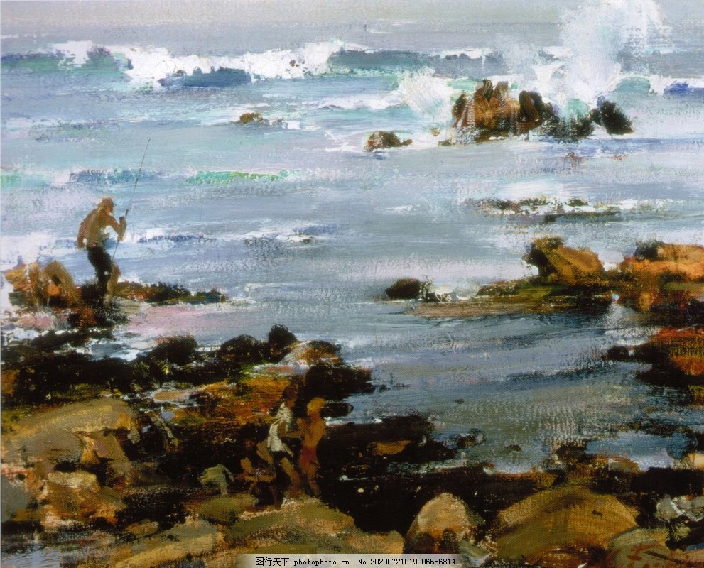 印象派風 風景画 油彩画 模写 萨金特印象派风格油画作品《清晨散步的女人》 - 油画高清图片下载- 集