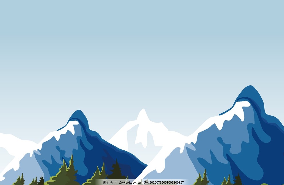 卡通雪山背景图片 其他 广告设计 图行天下素材网