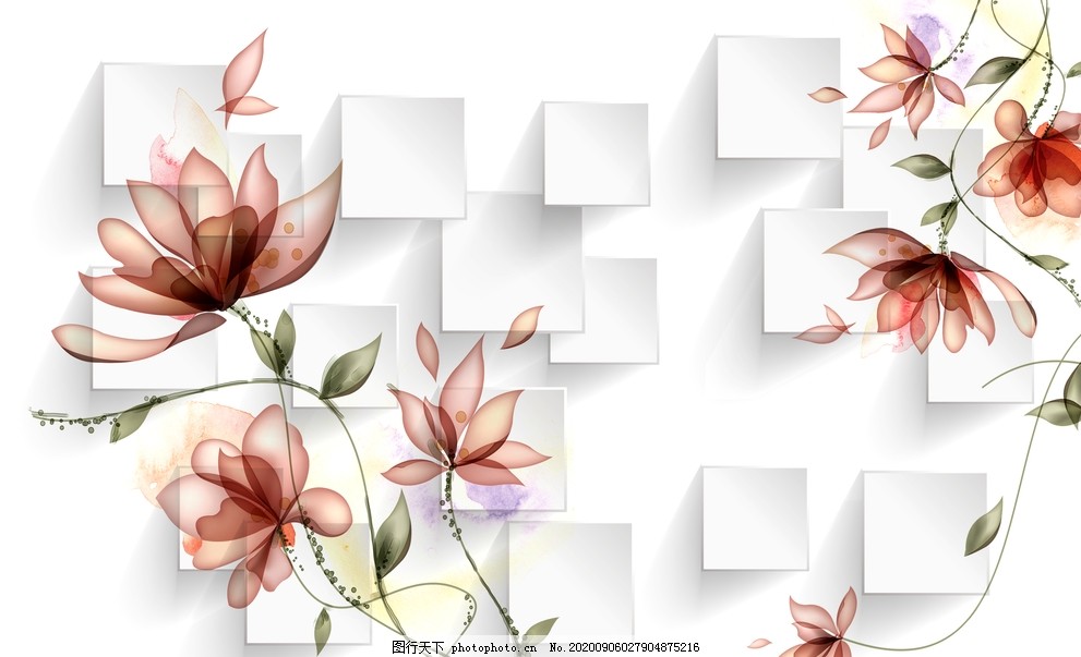 莲花爱莲说时尚简约壁纸背景墙图片 室内设计 环境设计 图行天下素材网